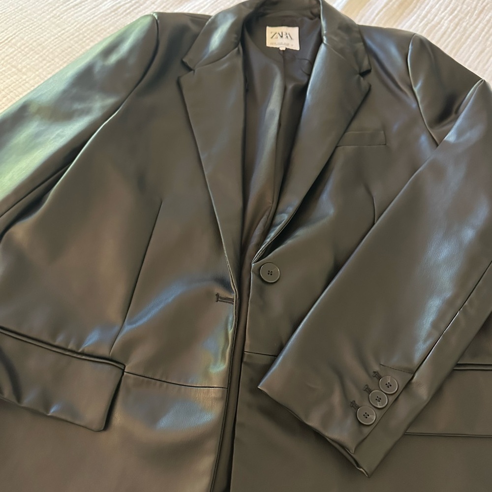 Zara Ebony Faux Leather Jacket